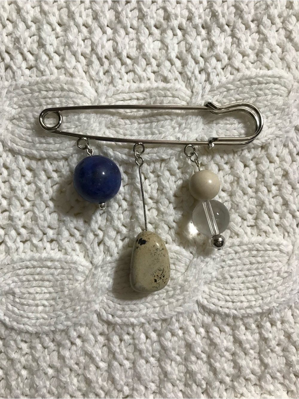 BN Semi Precious Stone Charm Pin